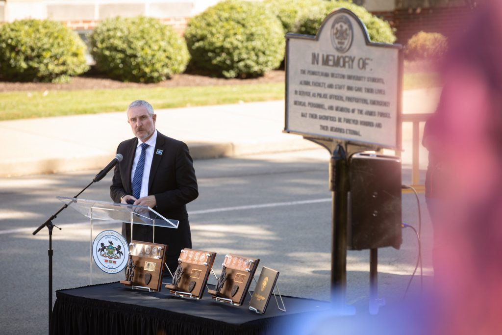 PennWest honors fallen officers, names forensic sciences center